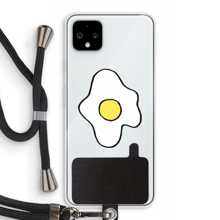 Spiegelei: Pixel 4 XL Transparant Hoesje met koord