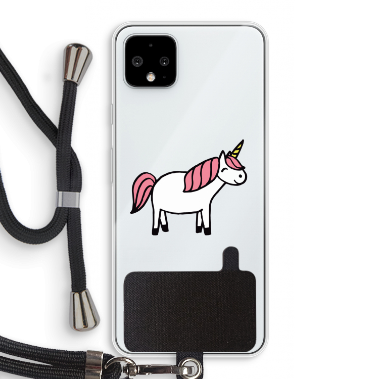 Eenhoorn: Pixel 4 XL Transparant Hoesje met koord