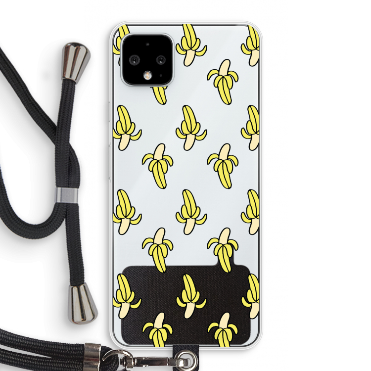 Bananas: Pixel 4 XL Transparant Hoesje met koord