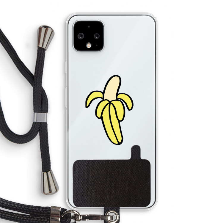 Banana: Pixel 4 XL Transparant Hoesje met koord
