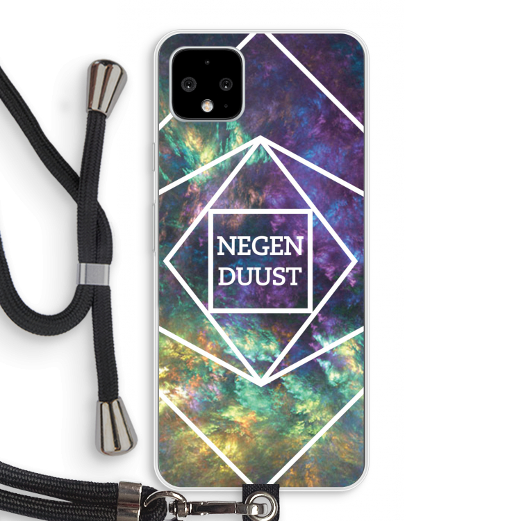 Negenduust ruimte: Pixel 4 XL Transparant Hoesje met koord