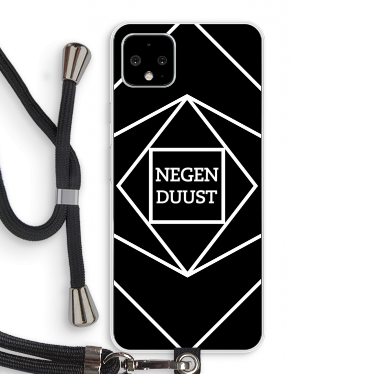 Negenduust geometrisch: Pixel 4 XL Transparant Hoesje met koord