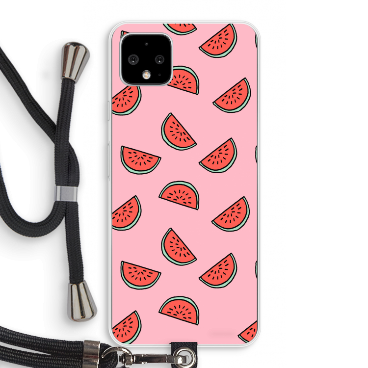 Watermeloen: Pixel 4 XL Transparant Hoesje met koord