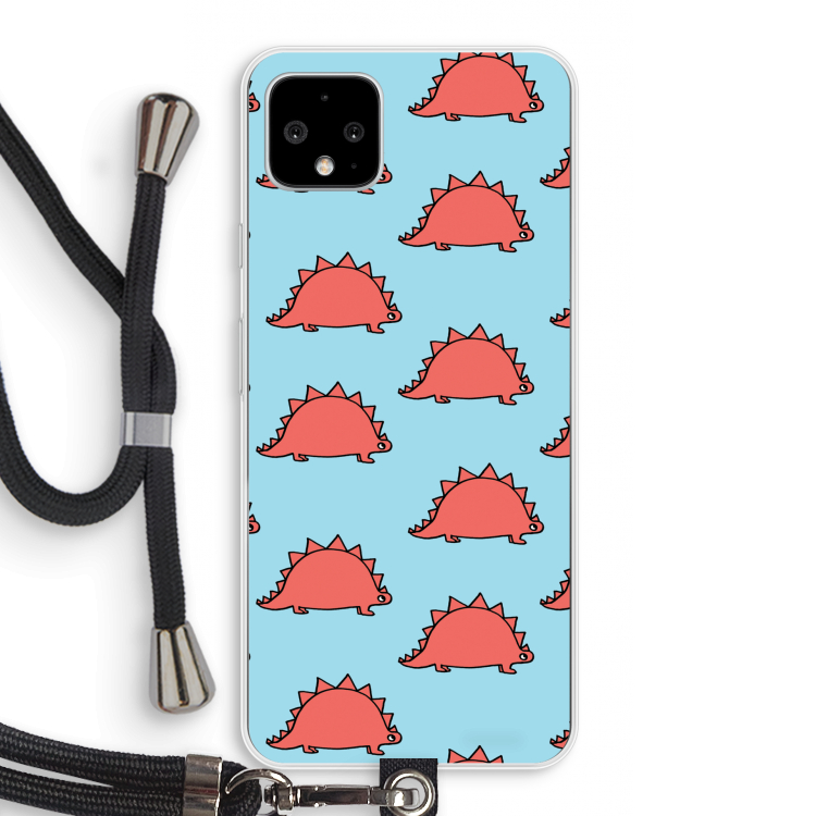 Dinosawrr: Pixel 4 XL Transparant Hoesje met koord