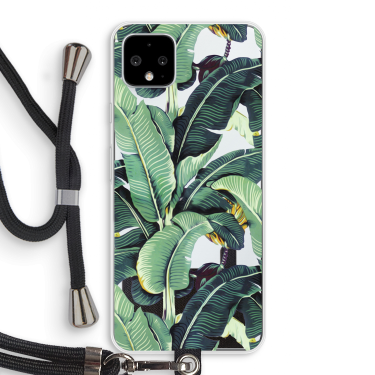 Bananenbladeren: Pixel 4 XL Transparant Hoesje met koord