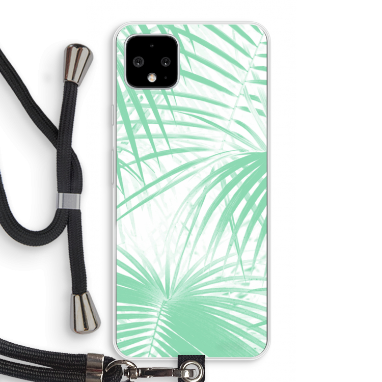 Palmbladeren: Pixel 4 XL Transparant Hoesje met koord
