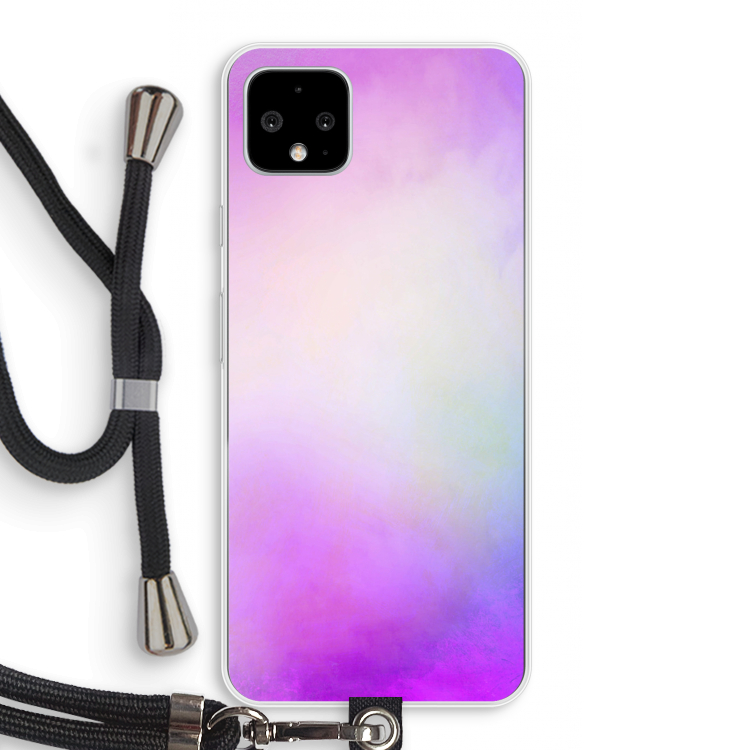 Clouds pastel: Pixel 4 XL Transparant Hoesje met koord
