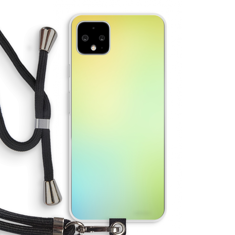 Minty mist pastel: Pixel 4 XL Transparant Hoesje met koord
