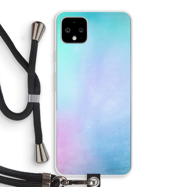 mist pastel: Pixel 4 XL Transparant Hoesje met koord