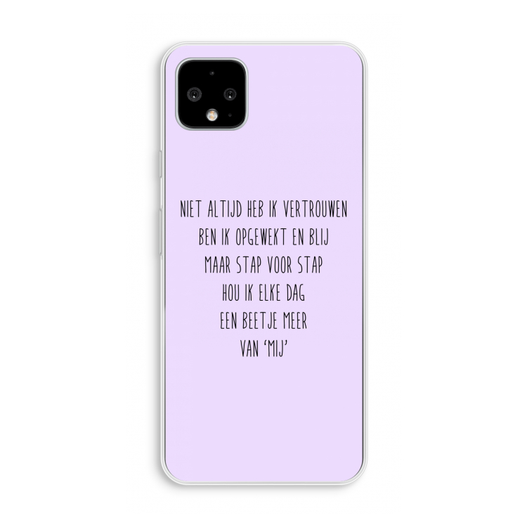 Zelfvertrouwen: Pixel 4 XL Transparant Hoesje