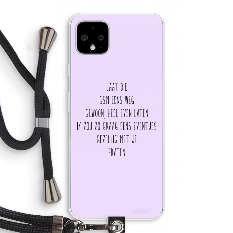 GSM: Pixel 4 XL Transparant Hoesje met koord