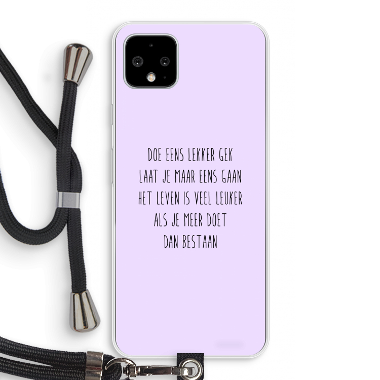 Gek: Pixel 4 XL Transparant Hoesje met koord