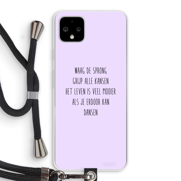 Sprong: Pixel 4 XL Transparant Hoesje met koord