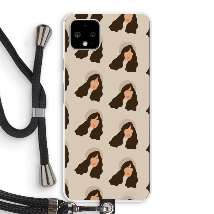 Bonjour mon amour: Pixel 4 XL Transparant Hoesje met koord