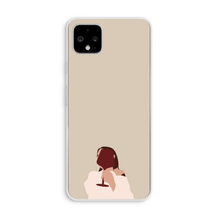 I drink wine: Pixel 4 XL Transparant Hoesje