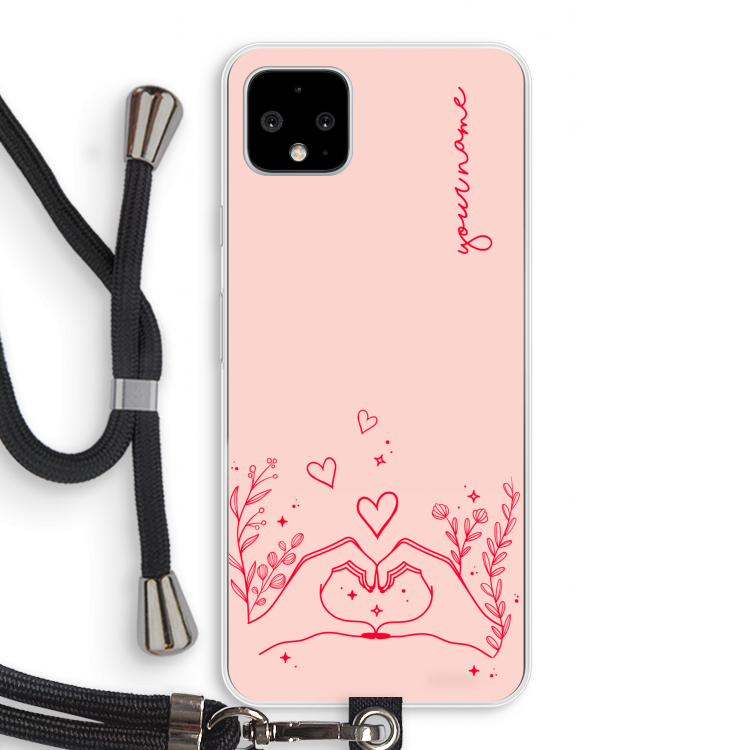 Love is in the air: Pixel 4 XL Transparant Hoesje met koord
