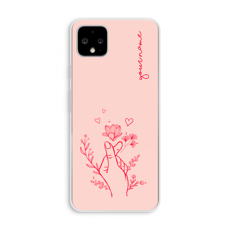 Giving Flowers: Pixel 4 XL Transparant Hoesje