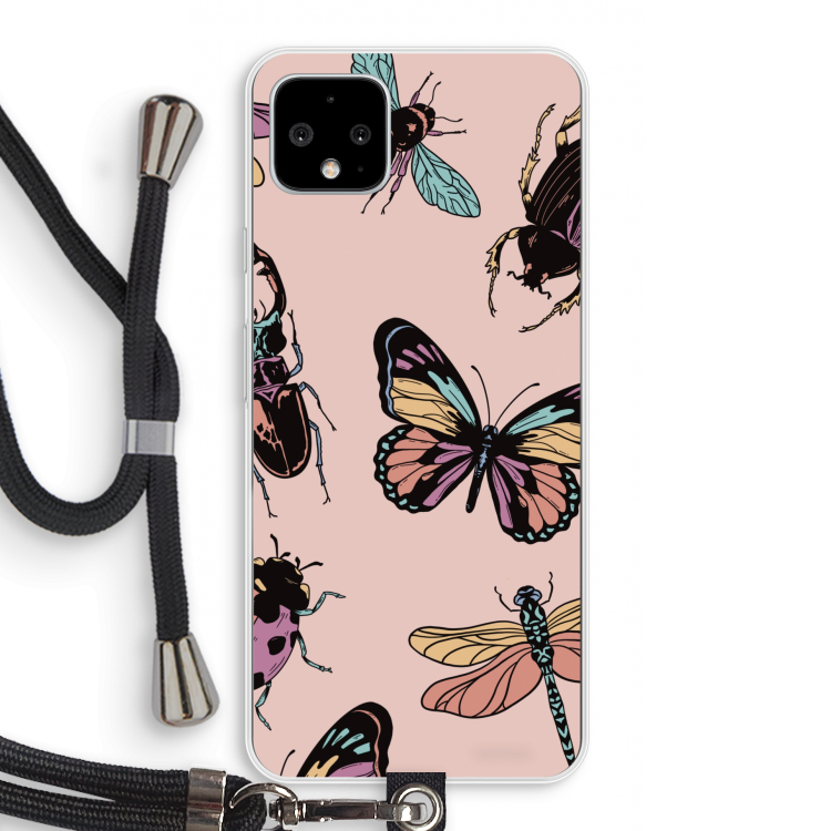 Tiny Bugs: Pixel 4 XL Transparant Hoesje met koord