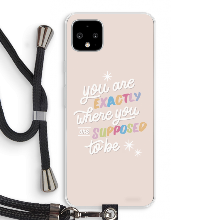 Right Place: Pixel 4 XL Transparant Hoesje met koord