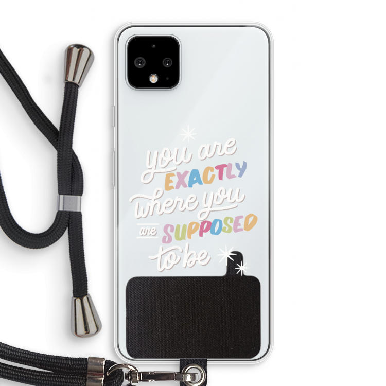 Right Place: Pixel 4 XL Transparant Hoesje met koord
