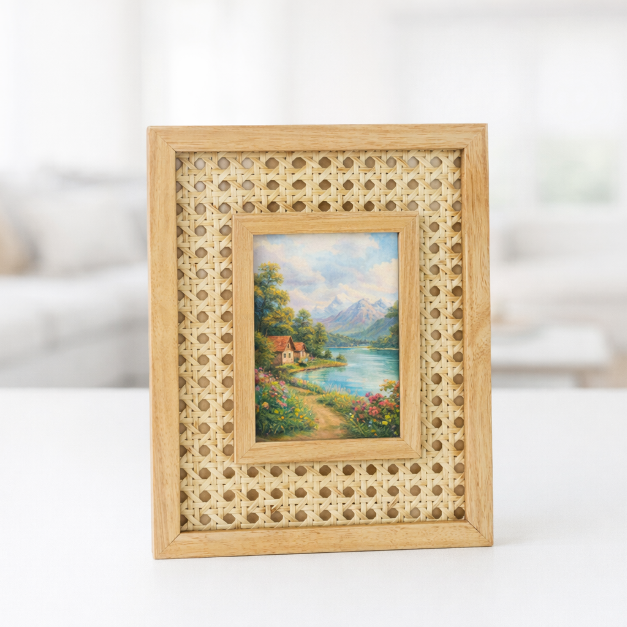 Khung Tranh Gỗ Đan Tre