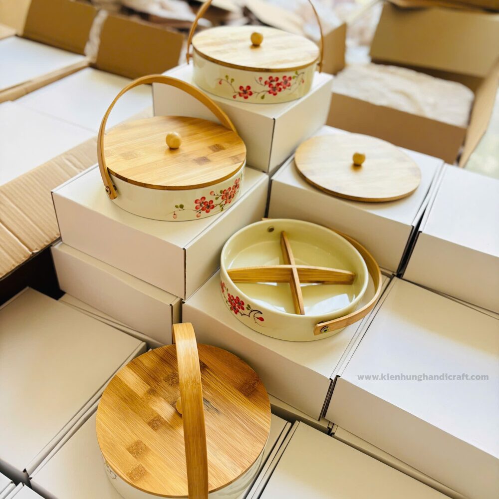 Hộp Mứt Tết Sứ Tre Cao Cấp - Image 4