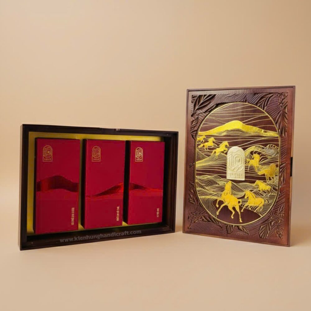 Set Quà Tết Hộp Gỗ Cao Cấp
