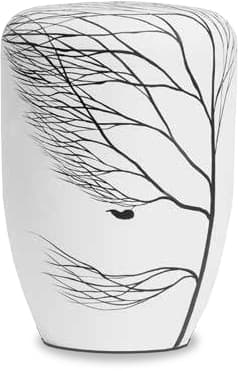 Handbemalte FriedWald-Urne auf Arboform-Basis (Flüssigholz)