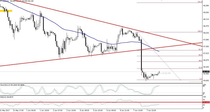 Crude Oil - Hourly Chart 