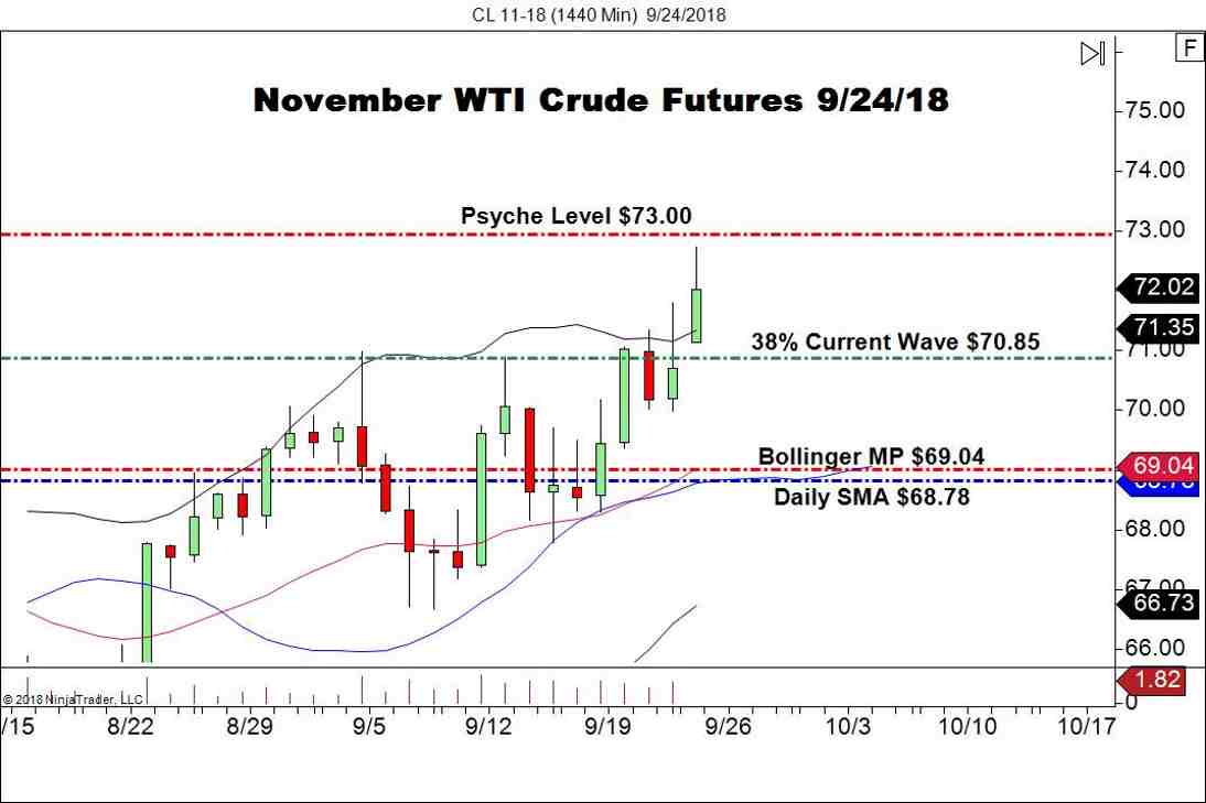 November WTI Crude Oil Futures (CL), Daily Chart