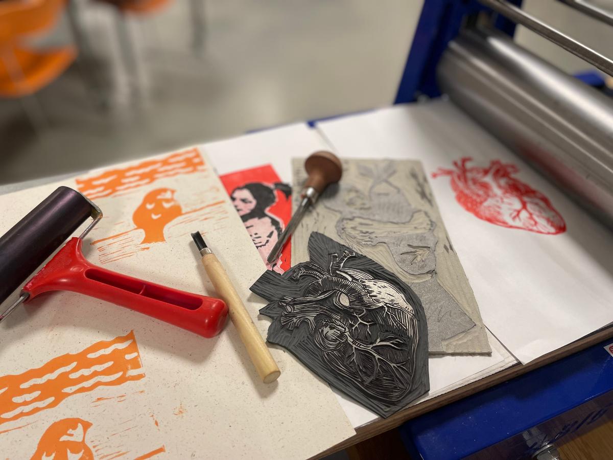 Göteborgskalaset: Workshop i linoleumtryck