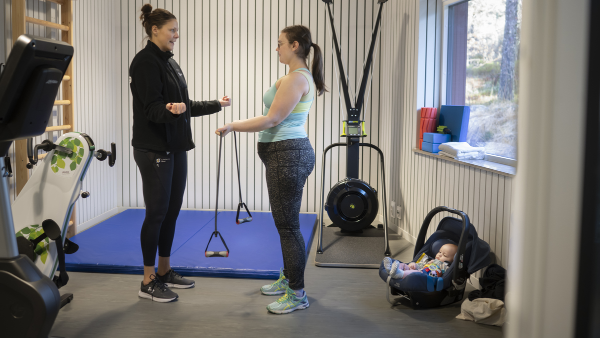 Gratis träning med bebis i gymmet, Vättlefjälls motionscentrum