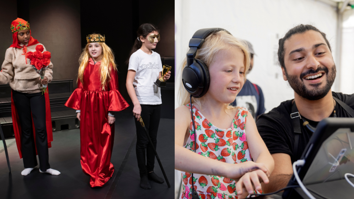 Bild till evenamnget Teater och skapa musik - öppen verksamhet för dig 6-12 år. Plats: Siriusgatan