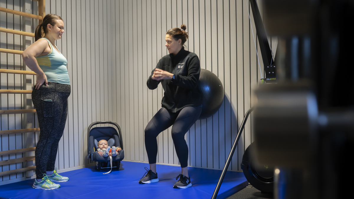 Gratis träning med bebis i gym, Länsmansgårdens motionscentrum