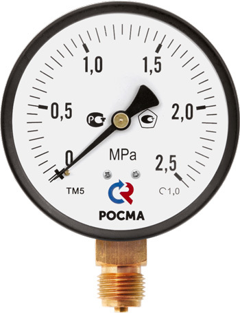 ТМ-310, G1/4, диапазон 0...0,1 МПа, кл. т. 1,5, радиальный, РОСМА