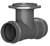 Тройник НПВХ с метал. фланцем DN 110 х 100 PN 10