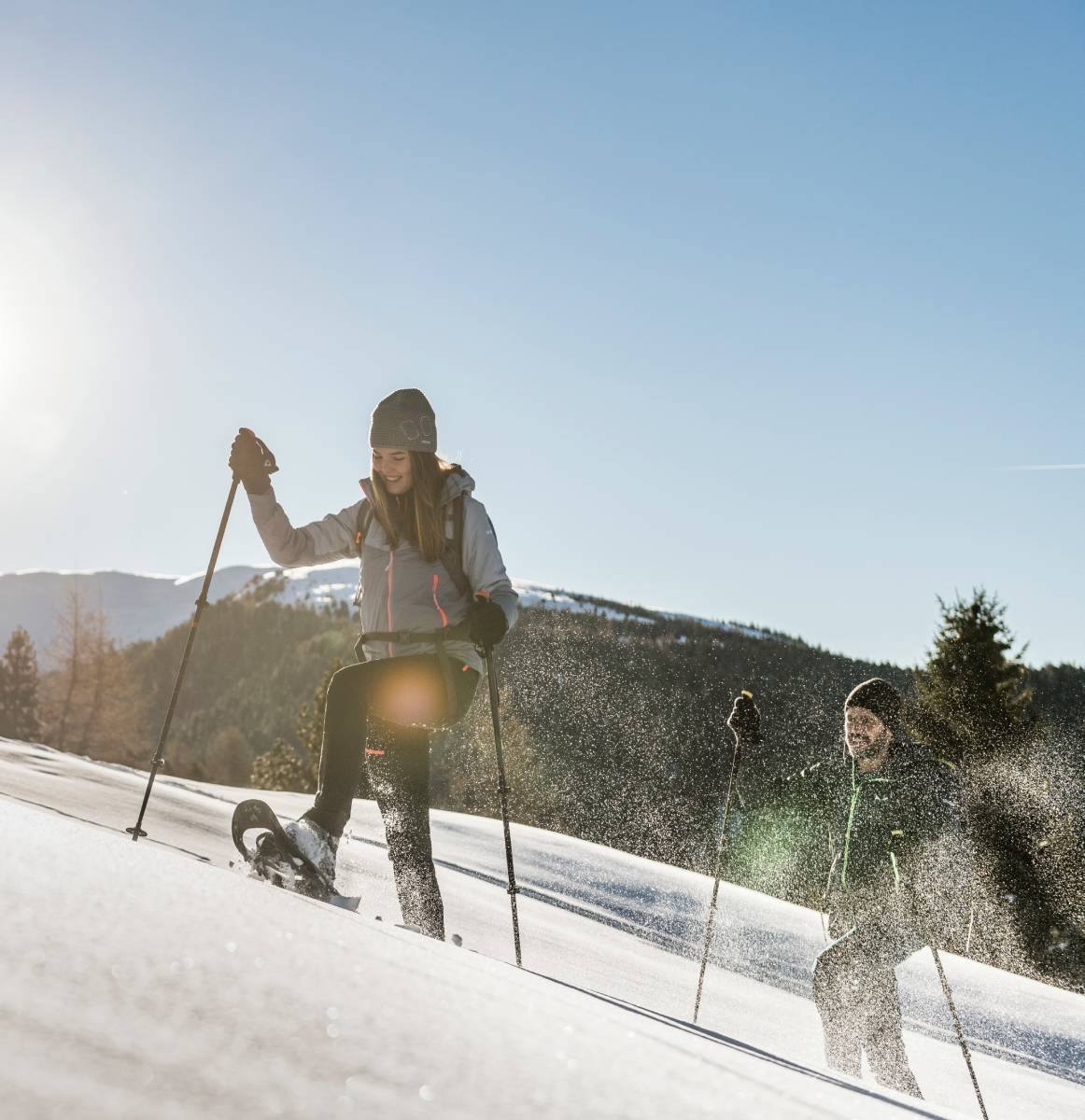 Snowshoes and poles for our house guests