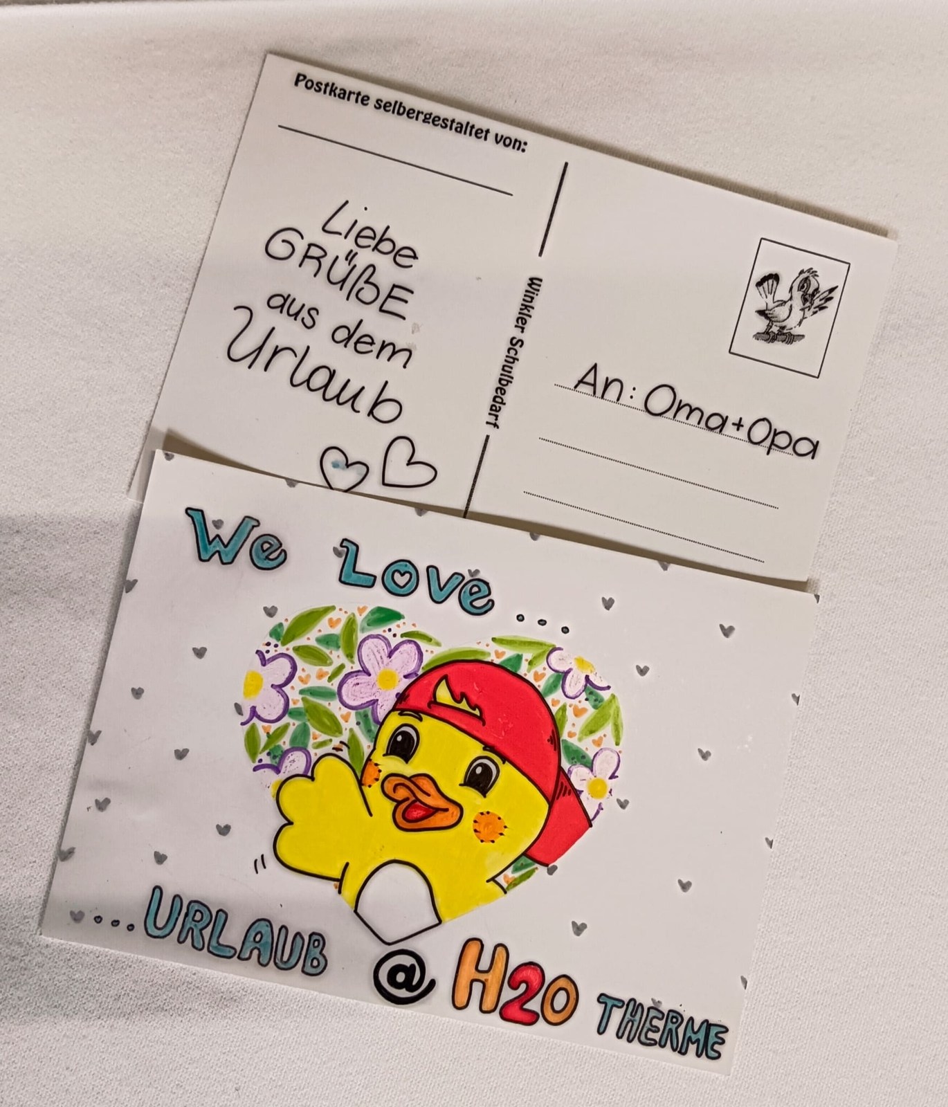 Coloring a postcard