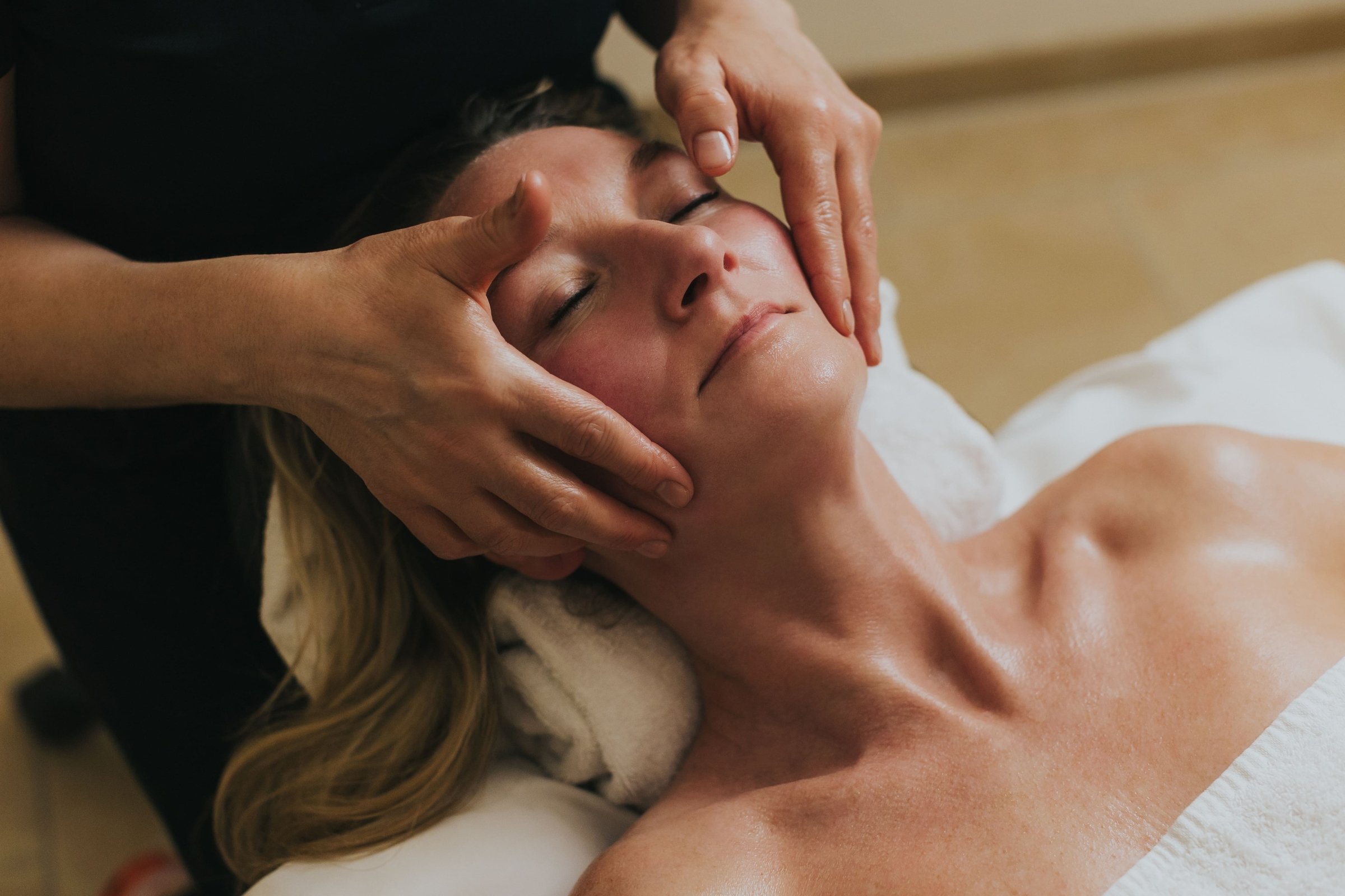 Relaxing facial massage