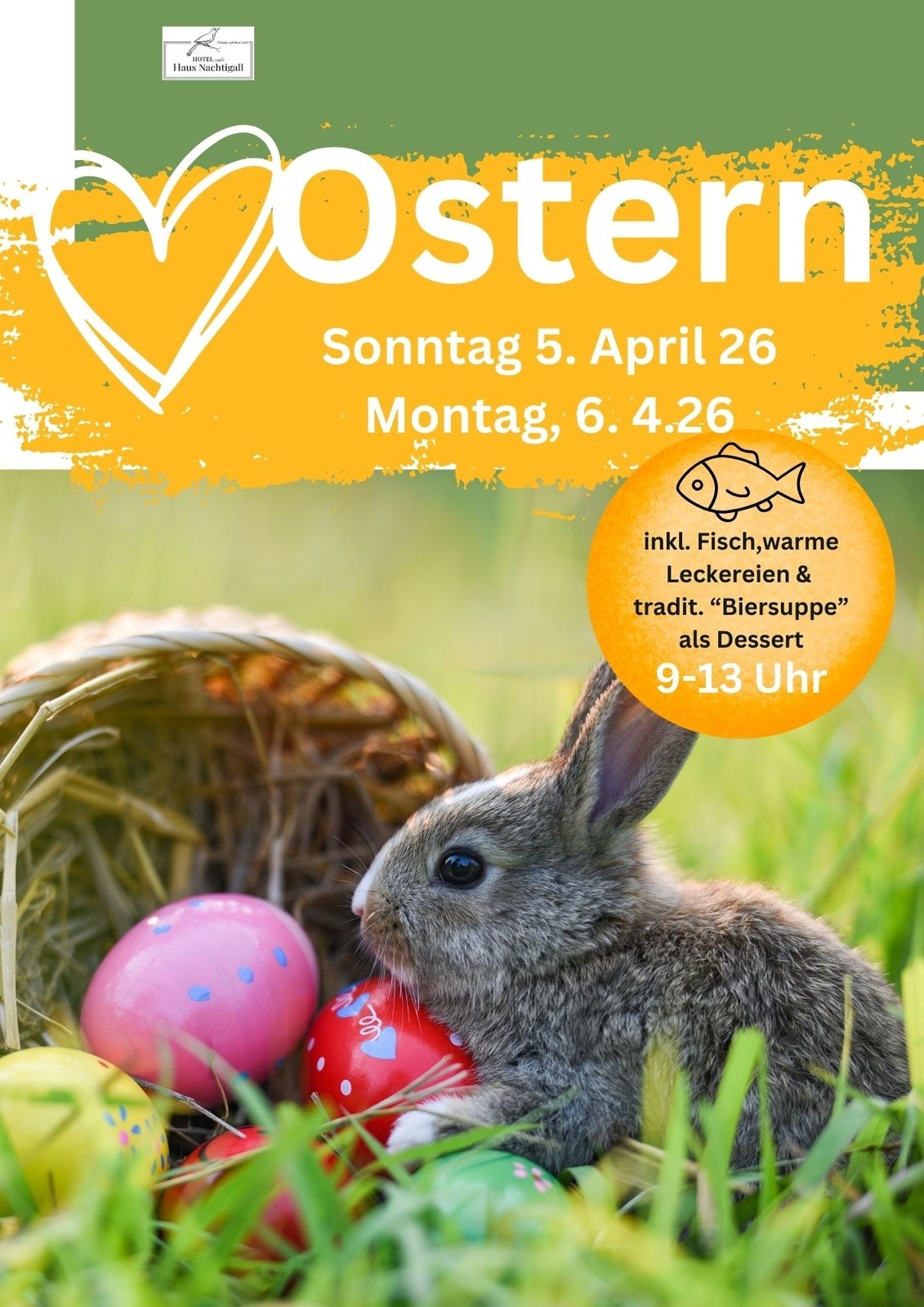 Ostern im Haus Nachtigall -Feiertagsfrühstück inkl. Fisch