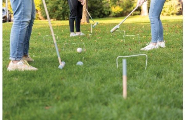 Outdoor croquet game