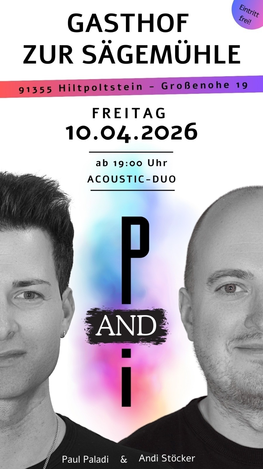 Again and again on Fridays with
P and i on 10.04.026 from 19:00 o'clock