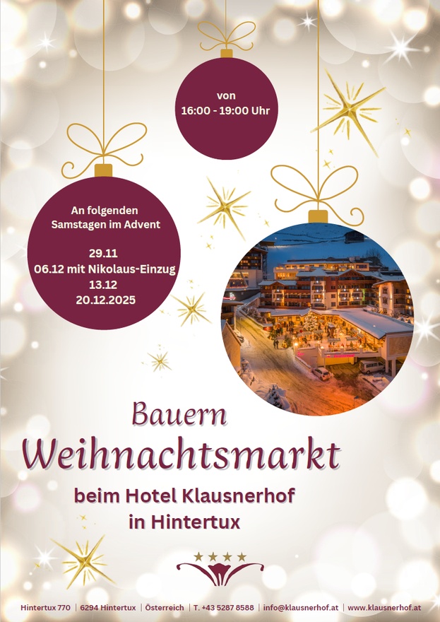 Farmers' Christmas market at the Hotel Klausnerhof in Hintertux