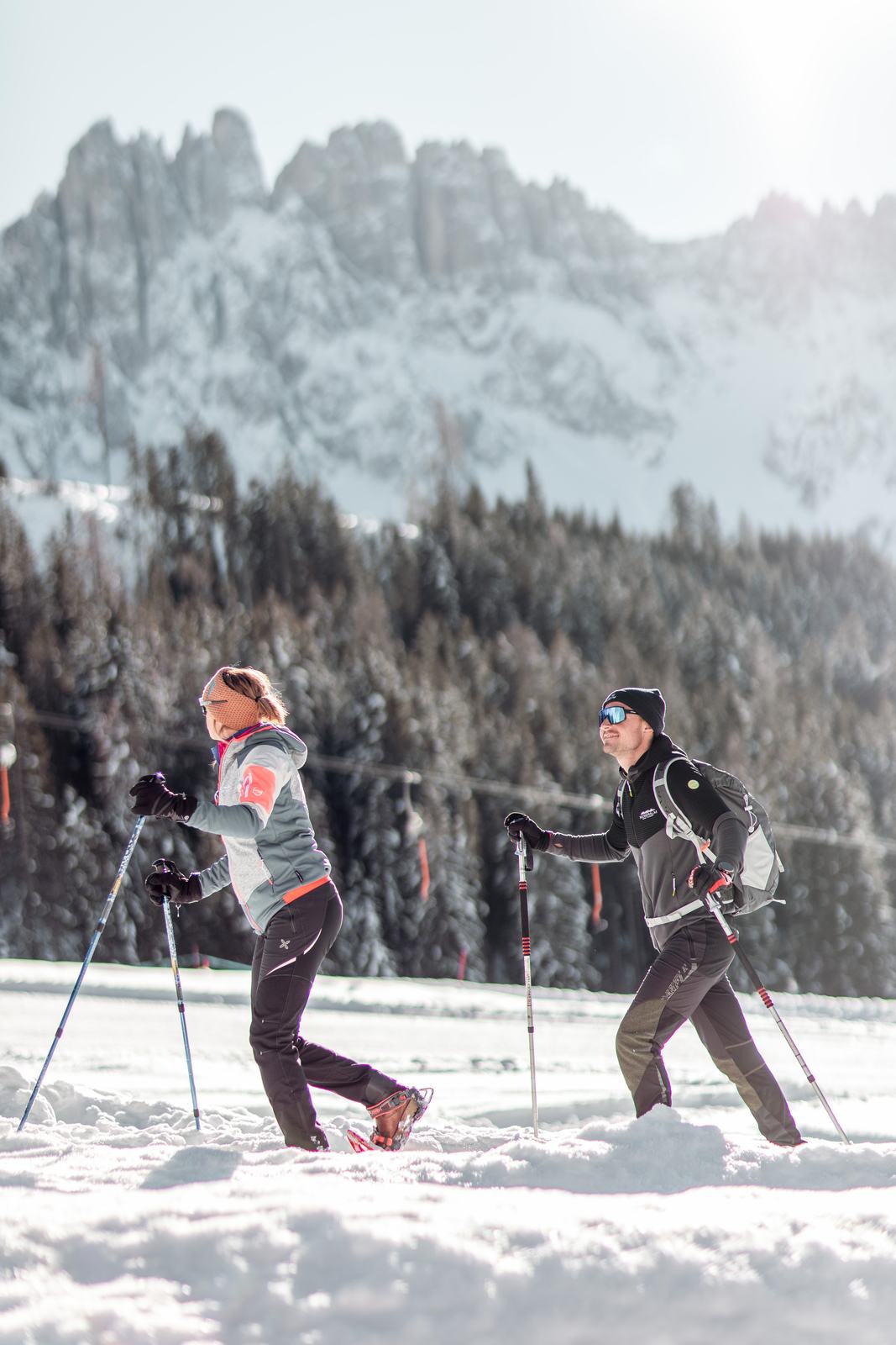 Snowshoe hike in the Latemar region