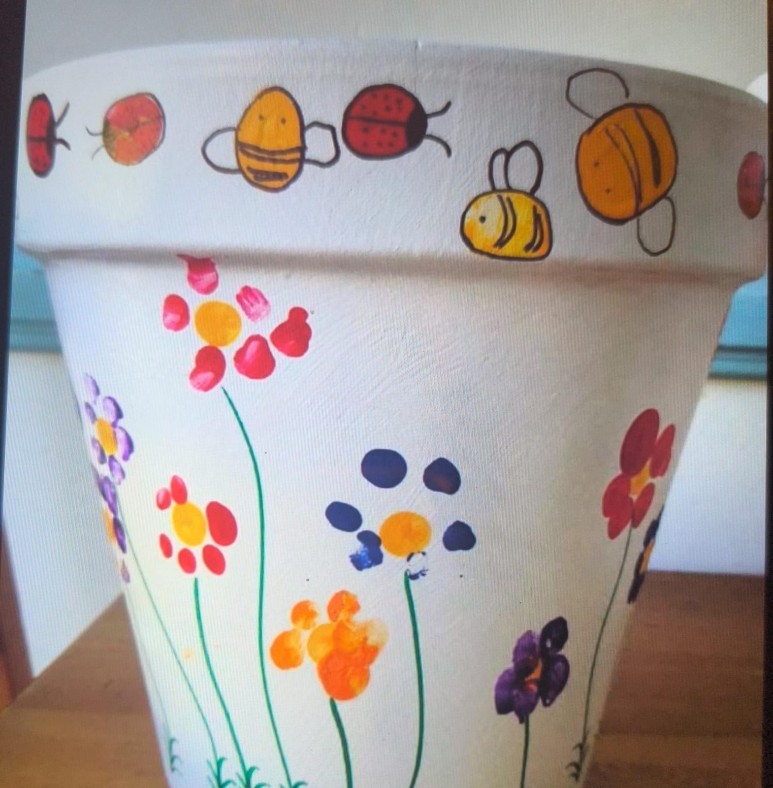Painting a flower pot