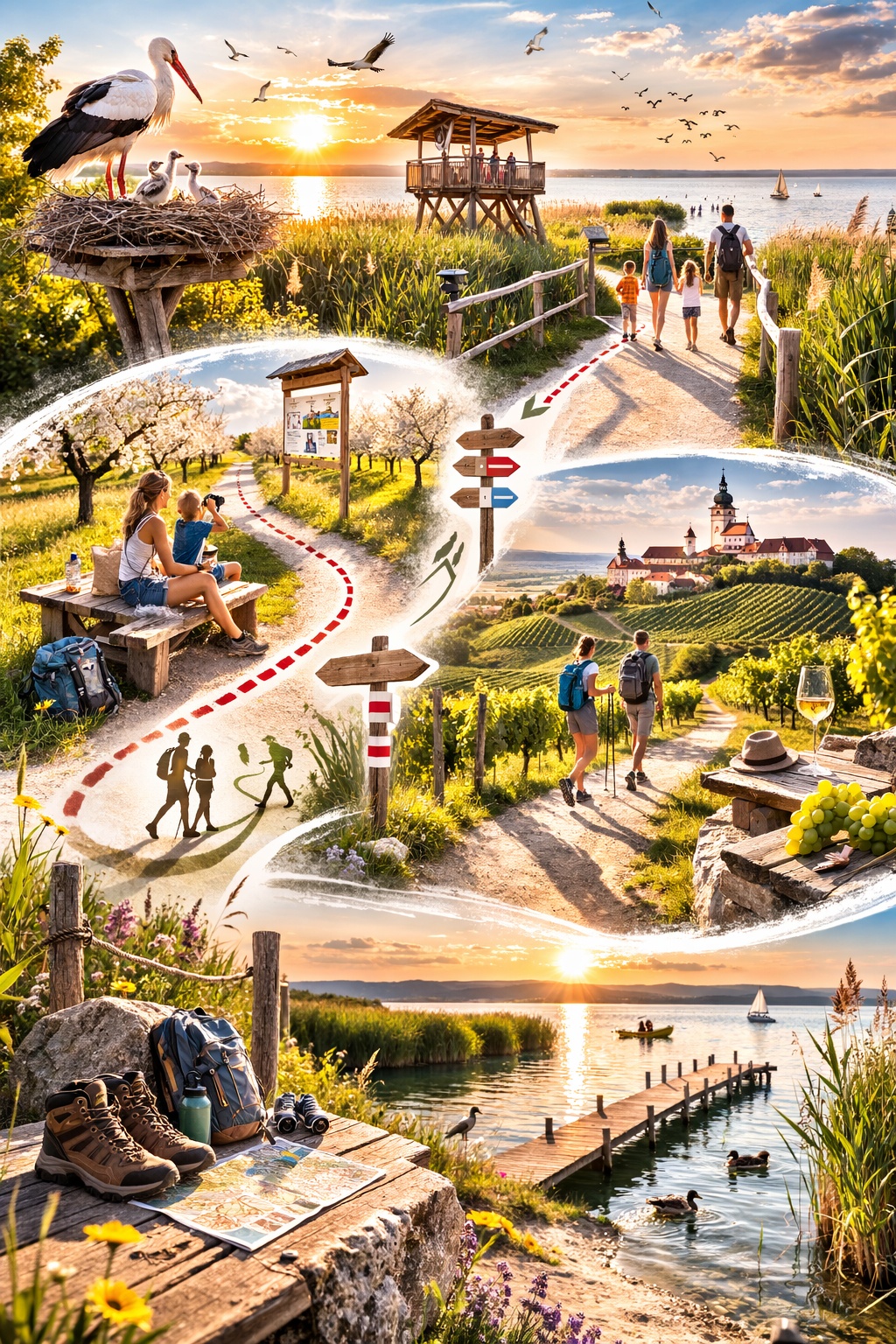 Hiking routes by the lake - Rust