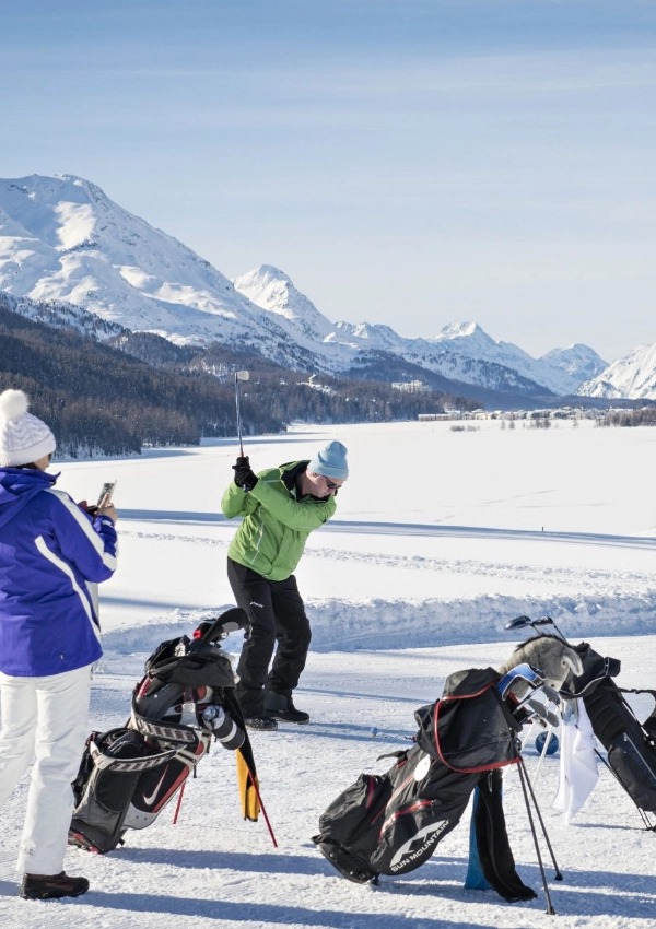 Snow golfing