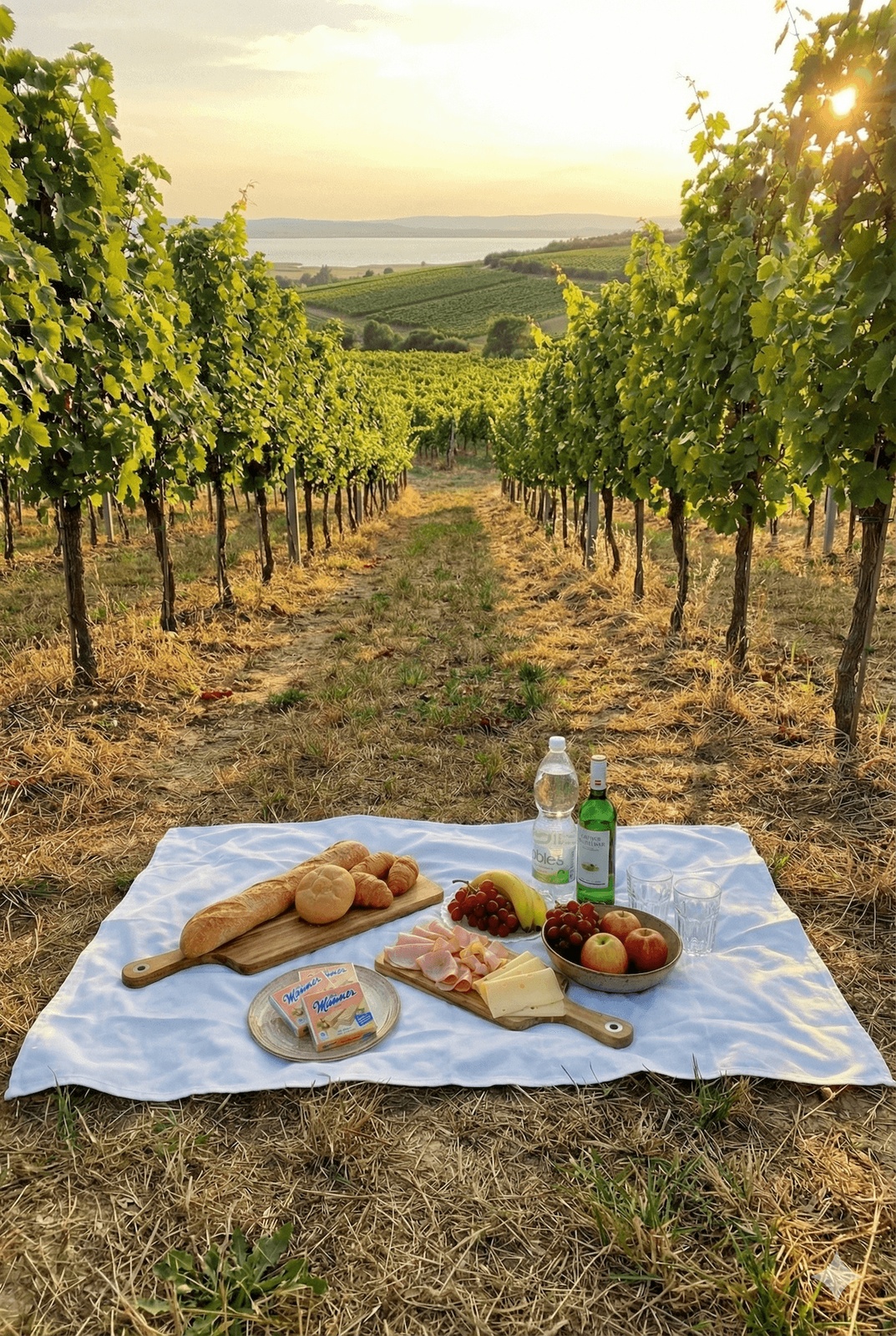 Romantisches Weinpicknick für 2 Personen