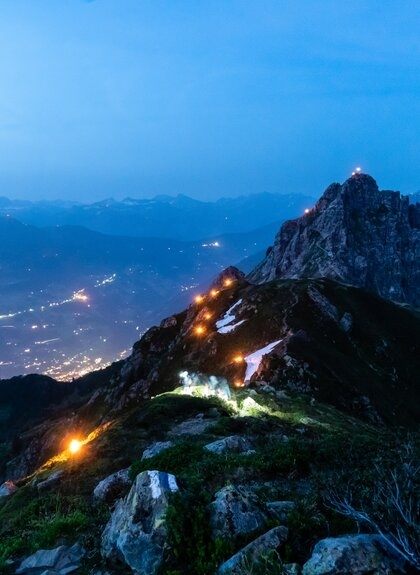 Solstice bonfire in the Montafon