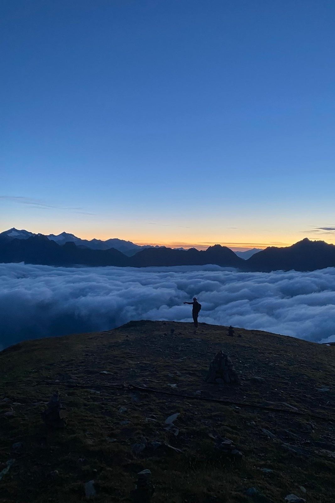 Sunrise on  top of Gitschberg